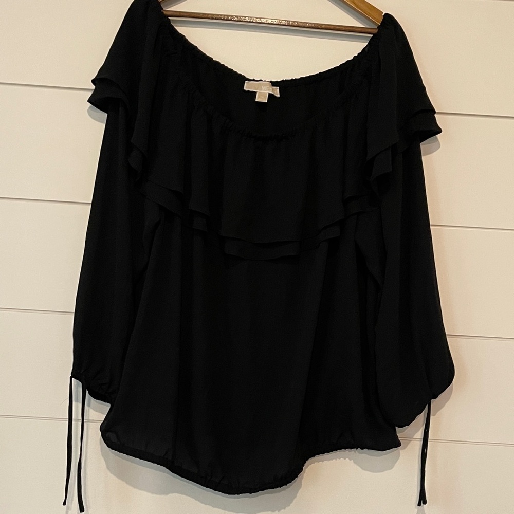 Michael Kors Black Ruffle Blouse